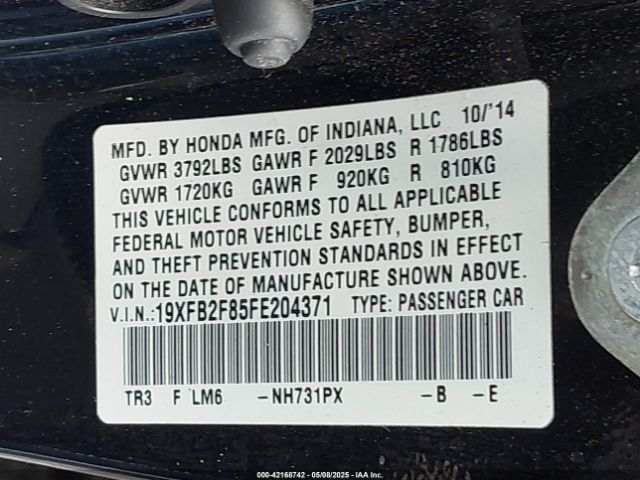 19XFB2F85FE204371 Honda CIVIC EX
