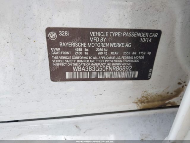 WBA3B3G50FNR86892 BMW 328i Xdrive