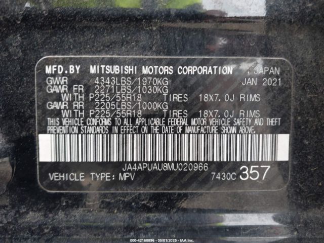 2021 MITSUBISHI OUTLANDER SPORT JA4APUAU8MU020966 Photo 8