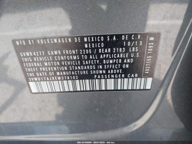 3VWD17AJXEM378102 Volkswagen Jetta 1.8t Se