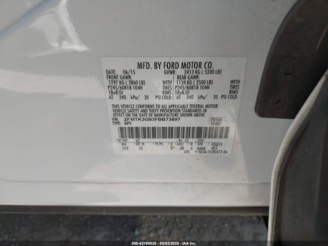 2FMTK3G93FBB73897 Ford EDGE SE