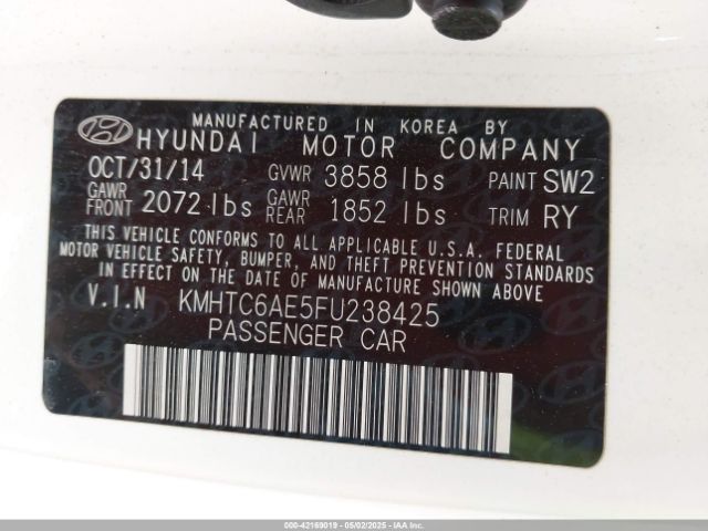 KMHTC6AE5FU238425 Hyundai Veloster Turbo