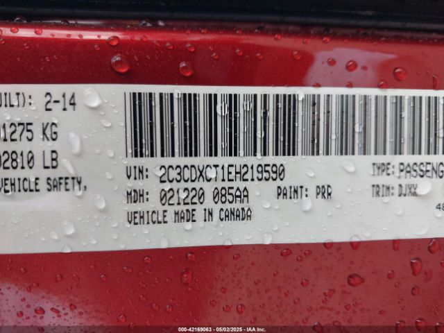2C3CDXCT1EH219590 Dodge Charger R/t 100th Anniversary