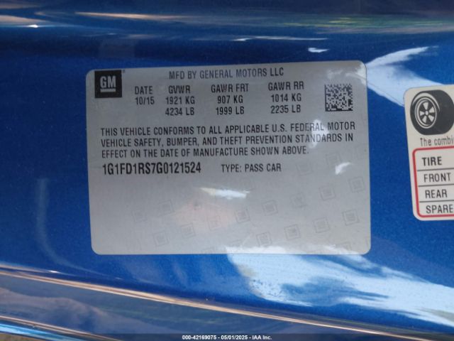 2016 CHEVROLET CAMARO 1G1FD1RS7G0121524 Photo 8