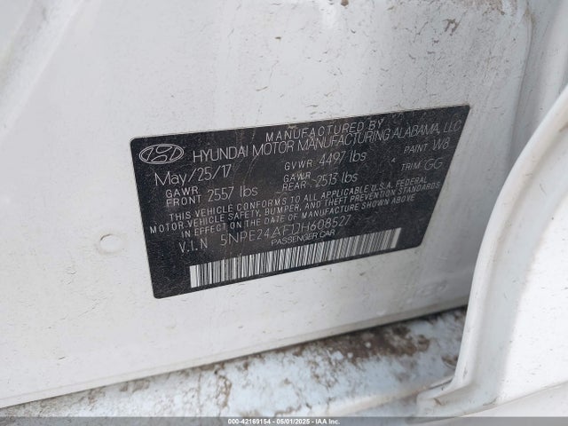 5NPE24AF1JH608527 Hyundai gdi theta-ii