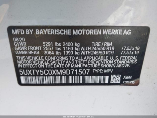 2021 BMW X3 5UXTY5C0XM9D71507 Photo 8