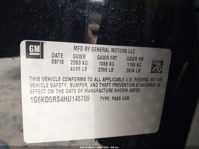 2017 CADILLAC CT6 1G6KD5RS4HU145709 Photo 8