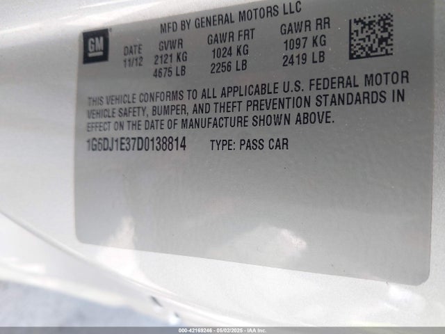 2013 CADILLAC CTS 1G6DJ1E37D0138814 Photo 8