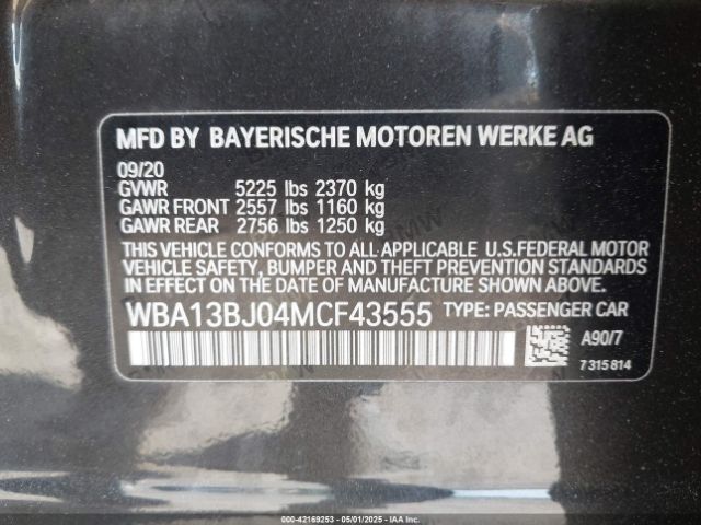 WBA13BJ04MCF43555 BMW 530I