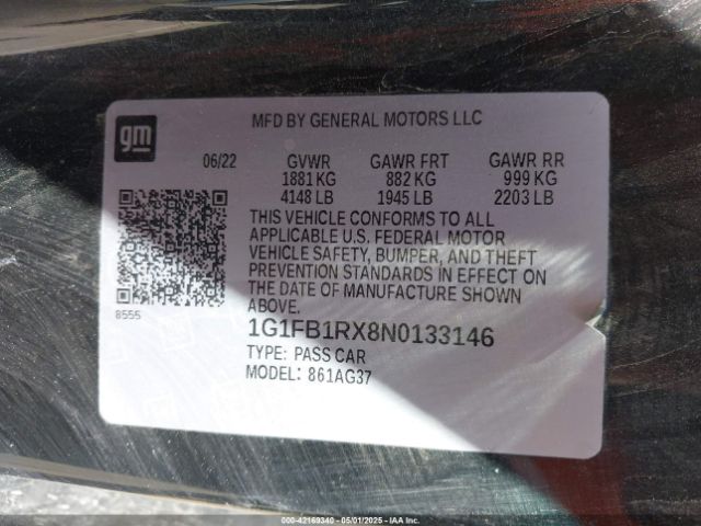 2022 CHEVROLET CAMARO 1G1FB1RX8N0133146 Photo 8
