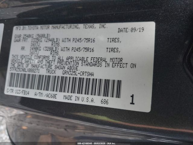 5TFRZ5CN0LX088271 Toyota Tacoma Sr V6