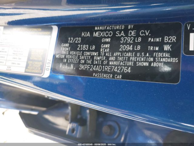 3KPF24AD1RE742764 KIA mpi nu