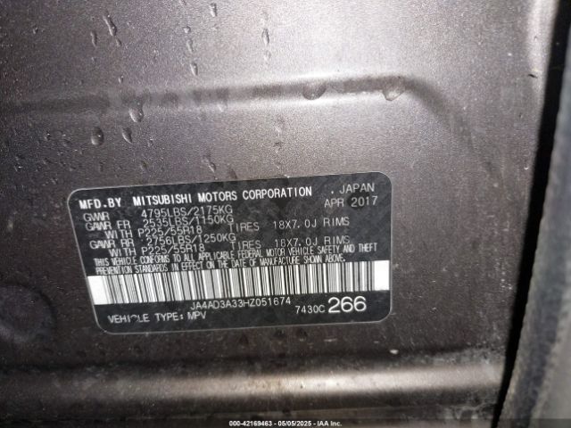 JA4AD3A33HZ051674 Mitsubishi 2.4 sohc mivec