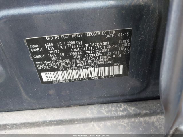 4S4BSEJC8F3292282 Subaru Outback 3.6r Limited
