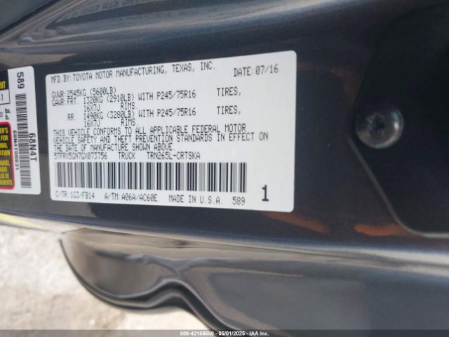5TFRX5GN7GX073756 Toyota Tacoma Sr