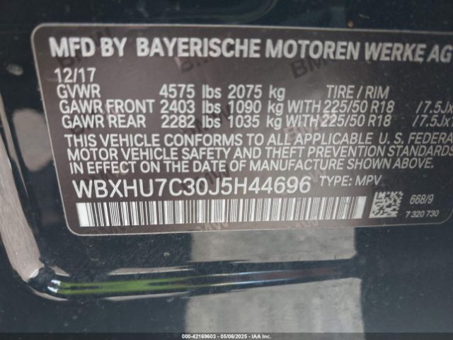 WBXHU7C30J5H44696 BMW X1 Sdrive28i