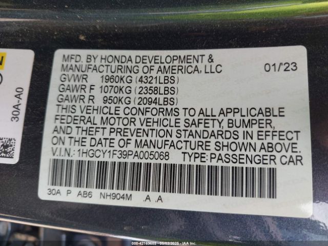 2023 HONDA ACCORD 1HGCY1F39PA005068 Photo 8