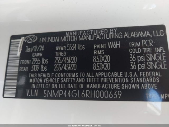 2024 HYUNDAI SANTA FE 5NMP44GL6RH000639 Photo 8