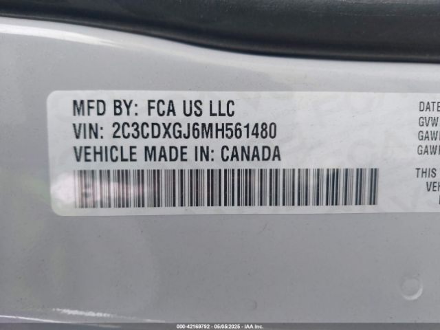 2C3CDXGJ6MH561480 Dodge Charger Scat Pack Rwd