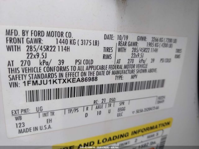 1FMJU1KTXKEA86988 Ford Expedition Limited