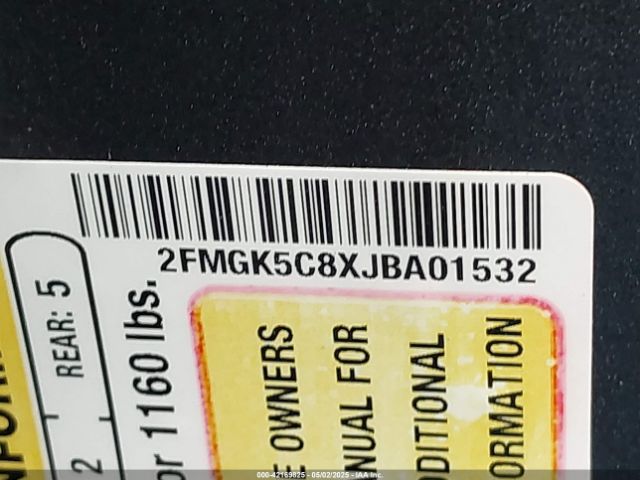 2FMGK5C8XJBA01532 Ford FLEX SEL