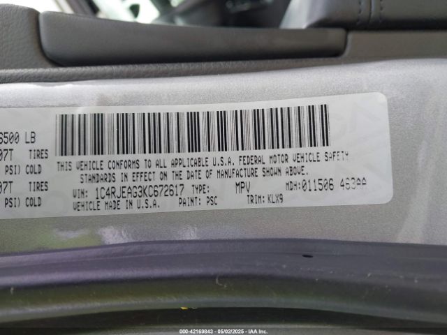 1C4RJEAG3KC672617 Jeep Grand Cherokee Altitude 4x2
