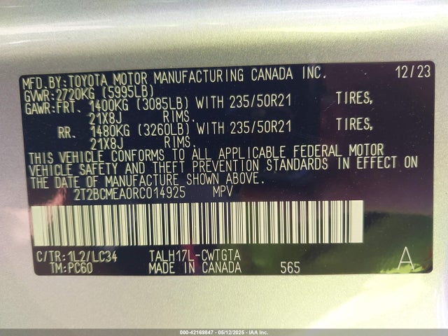 2T2BCMEA0RC014925 Lexus Rx 500h F Sport Performance