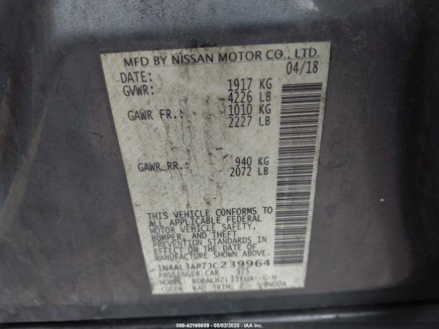 1N4AL3AP7JC239964 Nissan Altima 2.5 Sr