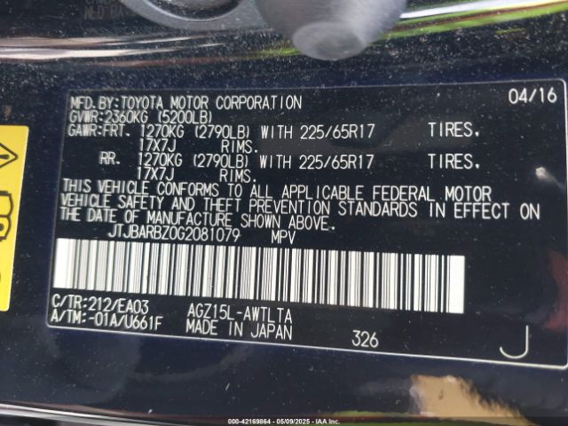 JTJBARBZ0G2081079 Lexus 8ar-fts