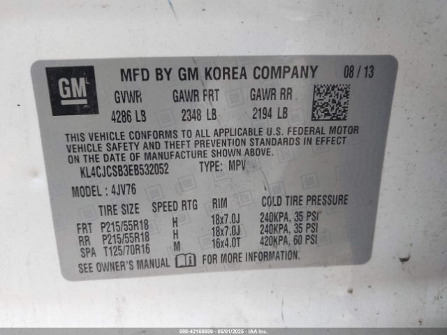KL4CJCSB3EB532052 Buick Encore Leather