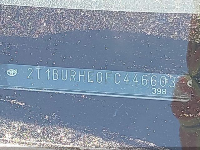 2T1BURHE0FC446603 Toyota COROLLA LE