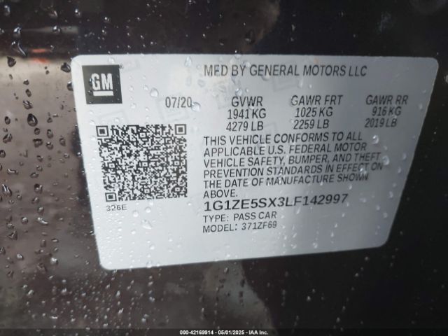 2020 CHEVROLET MALIBU 1G1ZE5SX3LF142997 Photo 8