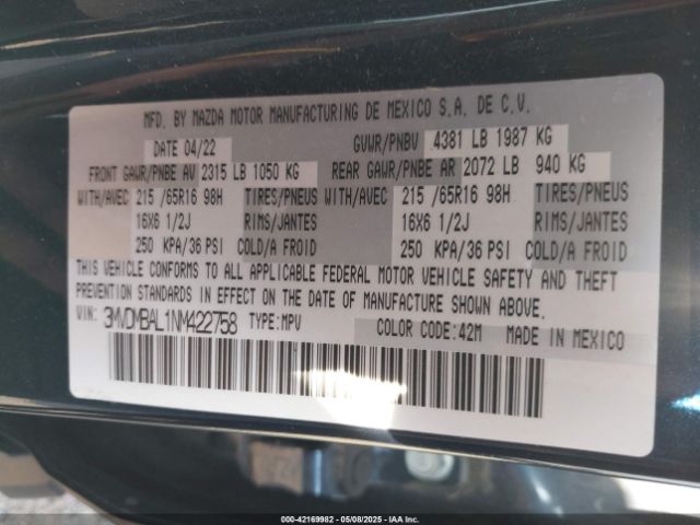 3MVDMBAL1NM422758 Mazda Cx-30 2.5 S