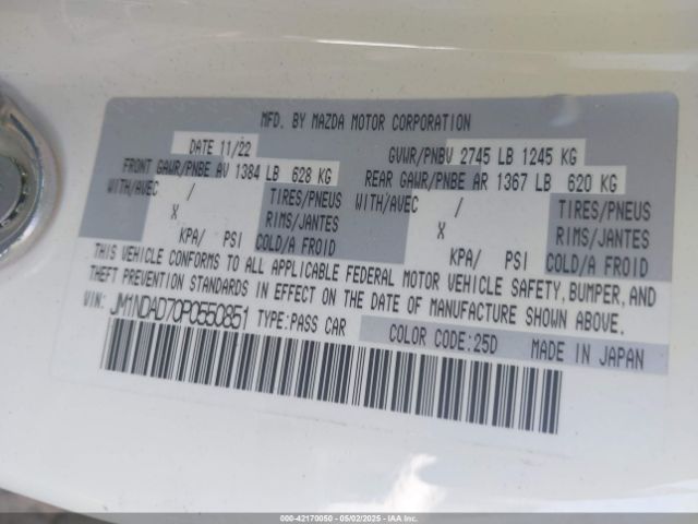 JM1NDAD70P0550851 Mazda Mx-5 Miata Grand Touring