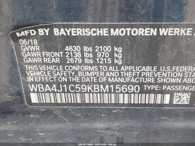 WBA4J1C59KBM15690 BMW 430I