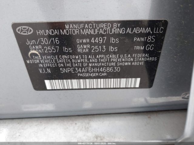 5NPE34AF6HH468630 Hyundai Sonata Sport