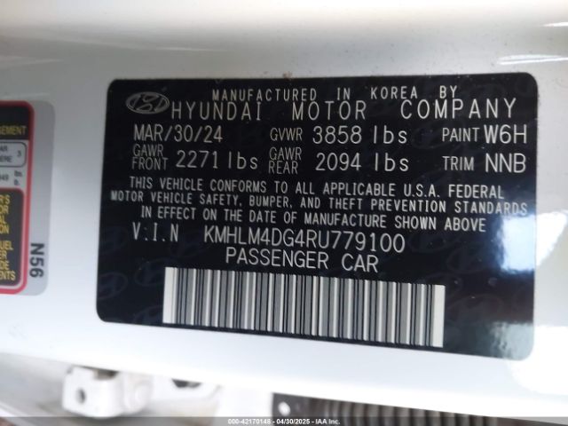 KMHLM4DG4RU779100 Hyundai ELANTRA SEL