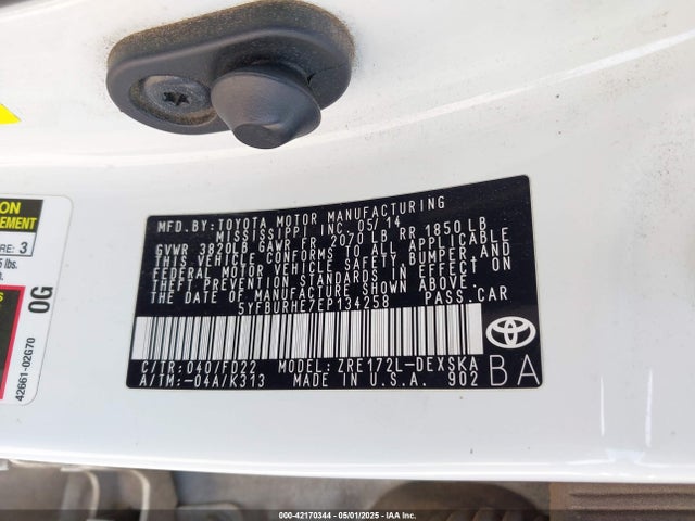 Toyota Corolla S 2014 5YFBURHE7EP134258 Image 9