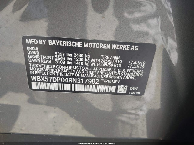 WBX57DP04RN317992 BMW 2024