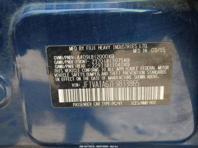 JF1VA1A67F9833865 Subaru WRX