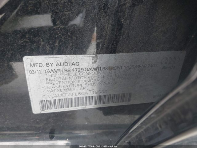 2012 AUDI A4 WAUEFAFL8CA119583 Photo 8