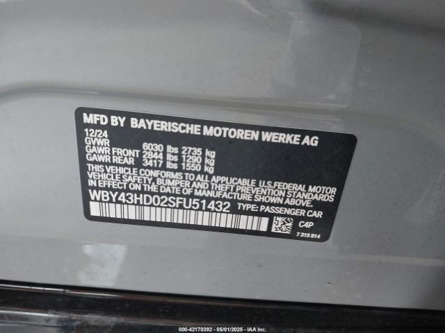 WBY43HD02SFU51432 BMW I4 Xdrive40