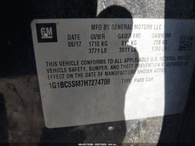 1G1BC5SM7H7274708 Chevrolet Cruze Ls Auto