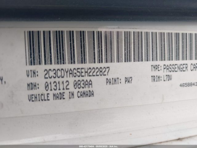 2C3CDYAG5EH222827 Dodge Challenger Sxt