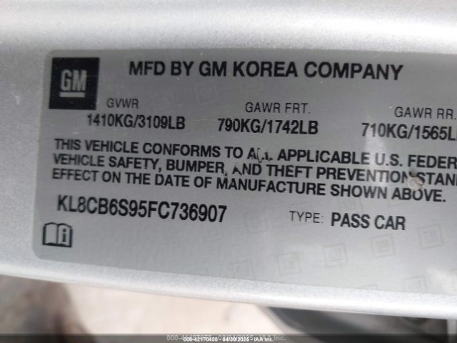 KL8CB6S95FC736907 Chevrolet Spark Ls Cvt