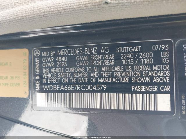 1994 MERCEDES-BENZ E WDBEA66E7RC004579 Photo 8