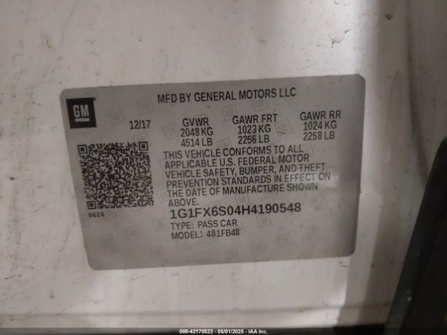 2017 CHEVROLET BOLT EV 1G1FX6S04H4190548 Photo 8