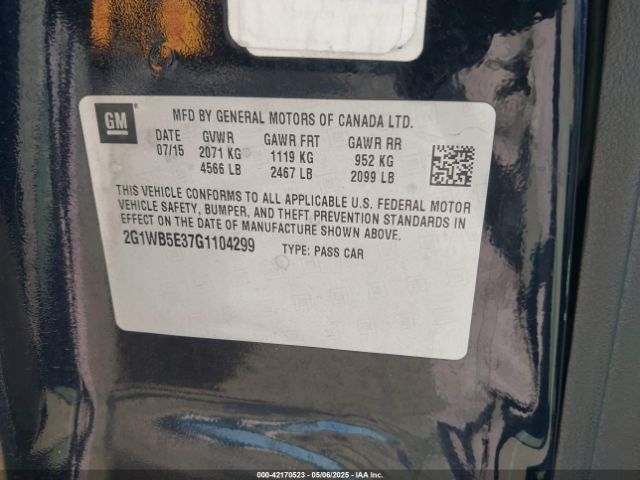 2G1WB5E37G1104299 Chevrolet Impala Limited Lt