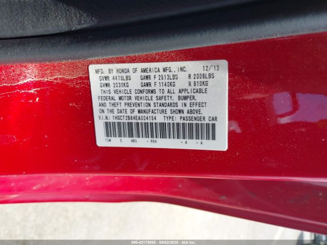 1HGCT2B84EA004154 Honda Accord Ex-l V-6