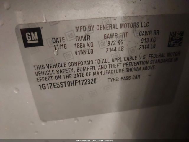 1G1ZE5ST0HF172320 Chevrolet MALIBU 1LT
